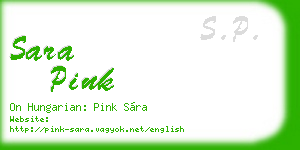 sara pink business card